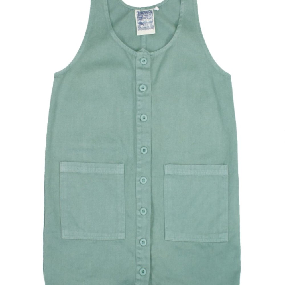 Jungmaven Jumper Dress, Clay Green, Size XL